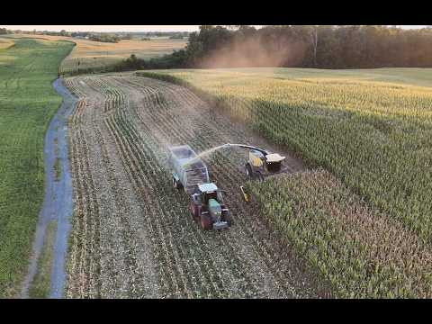 Видео: Заполнение силоса Harvestore эрладжем