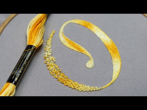 Видео: Вышивка гладью: Буква "О"