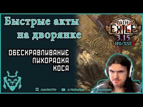 Видео: Быстрое прохождение актов на дворянке poe || Обескравливание и лихорадка билд Path of exile