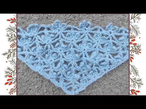 Видео: МК. Очень необычная, красивая модель для шали (платка). Очень просто вязать