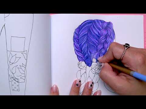 Видео: Раскрашиваю волосы в раскраске антистресс / куча лайфхаков по подбору цветов в раскраске