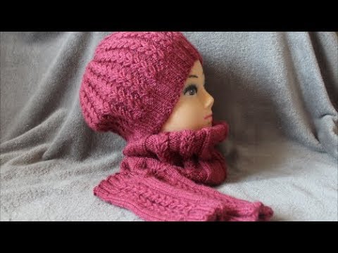 Видео: Берет-шапка " Колоски" спицами. Подробный МК.