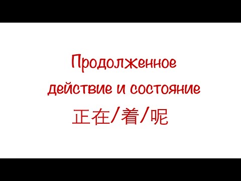 Видео: Продолженное действие и состояние 正在/在/着/呢 HSK 3/4/5