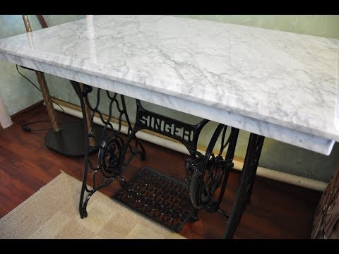 Видео: Мраморная столешница на станине SINGER (Часть 2)