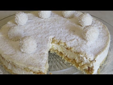 Видео: Торт РАФАЭЛЛО Без ВЫПЕЧКИ. Крем Просто ВОСТОРГ! Вкуснее чем ПЛОМБИР. RAFFAELLO Cake.