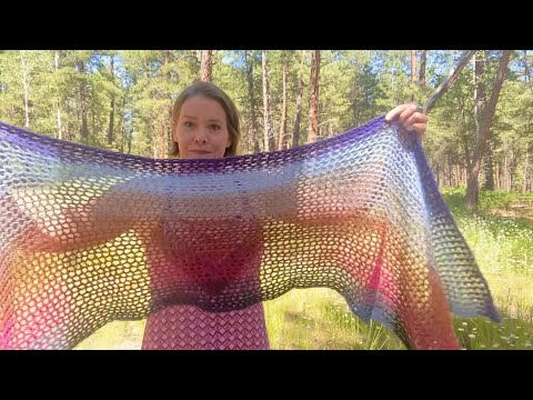 Видео: Легкий проект вязания крючком кружевного шарфа Laid Back для 1 торта мандалы Lion Brand, 1 бонусн...