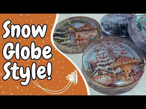 Видео: Давайте сделаем подставки под стакан в стиле снежного шара с LET’S RESIN! ☃️☃️☃️