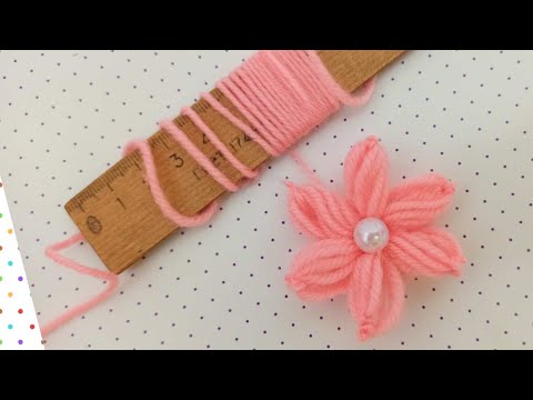 Видео: ЦВЕТОК ИЗ НИТОК НА ЛИНЕЙКЕ/thread flower/Faden Blume