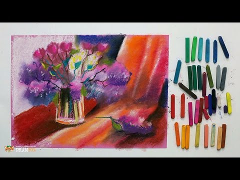 Видео: Курс рисования "Сухая пастель" Начинающие. Урок 3-1. Сирень.