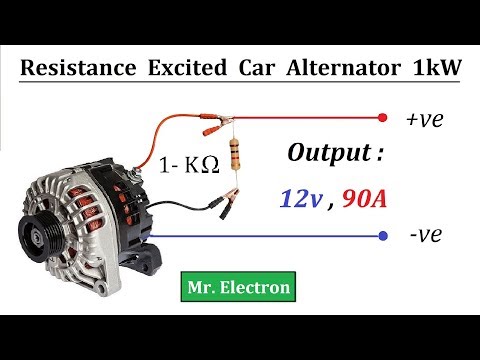 Видео: Автомобильный генератор переменного тока 12 В к генератору с резистивным возбуждением