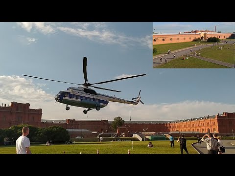 Видео: Полёт на вертолёте Ми-8 (Mi-8) над Санкт-Петербургом от Петропавловской крепости