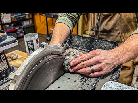 Видео: Резка ЖЕОДА открывает прекрасные кристаллы! Полировка с помощью раздвижных барабанов/ремней!