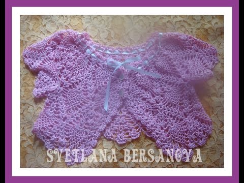 Видео: Жакет-болеро для девочки вязаный крючком. Часть 1.Bolero jacket for girls crocheted. Part 1.