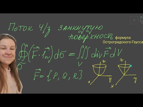 Видео: Поток через замкнутую поверхность. Формула Остроградского-Гаусса