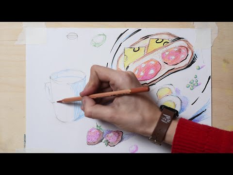 Видео: Как нарисовать еду. Урок рисования для детей