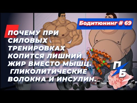 Видео: Почему при силовых тренировках копится лишний жир вместо мышц. Гликолитические волокна и инсулин
