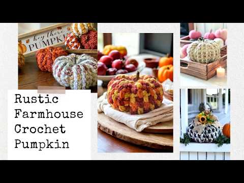 Видео: Простая вязаная тыква крючком. Очень объёмная деревенская тыква в фермерском стиле. Удлинённый уз...