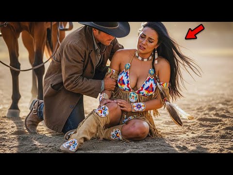 Видео: Прекрасная женщина-апач упала с лошади и сломала ногу — только одинокий фермер пришёл ей на помощь.