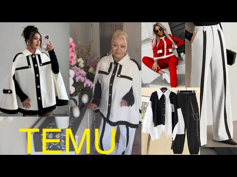 Видео: Распаковка TEMU с примеркой. Модная кейп-куртка, элегантные брюки, супер костюм, трикотажный костюм.