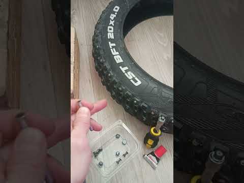 Видео: Ошиповка колеса фэтбайка 20х4 (часть 3)