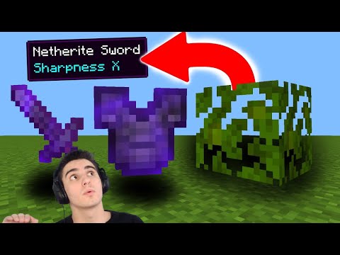 Видео: Minecraft, НО листата дропват счупени предмети... Minecraft Challenge