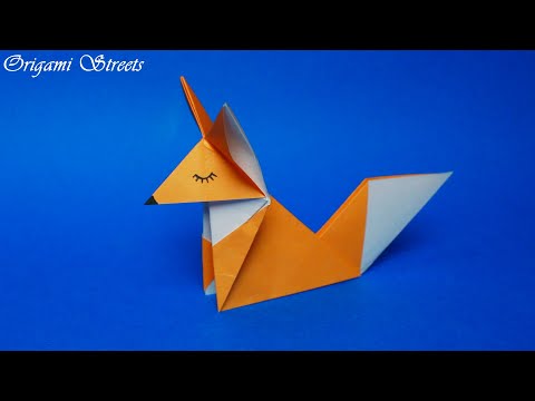 Видео: Как сделать лису из бумаги. Оригами  лиса