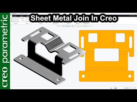 Видео: Соединение листового металла в Creo Parametric | Условия использования соединения листового метал...