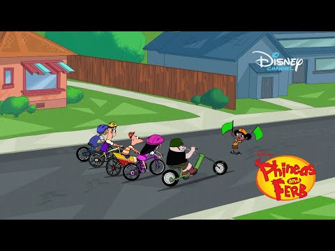 Видео: Състезание с колела | Финиъс и Фърб | Disney Channel Bulgaria
