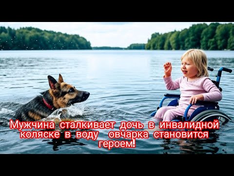 Видео: Мужчина сталкивает дочь в инвалидной коляске в воду — овчарка становится героем!