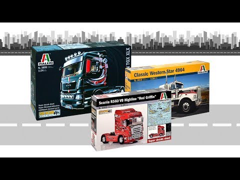 Видео: Модели грузовиков в масштабе 1:24 от компании Italeri