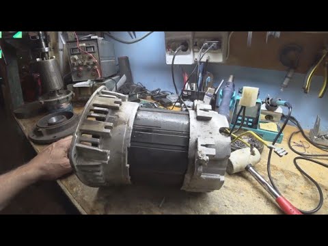 Видео: Восстановил безнадёжный конденсаторный генератор от бензогенератора, перемотал мотор и разное другое