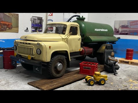 Видео: Газ 53 первый запуск , проект завершен, 1:12 RC Gaz truck first engine start