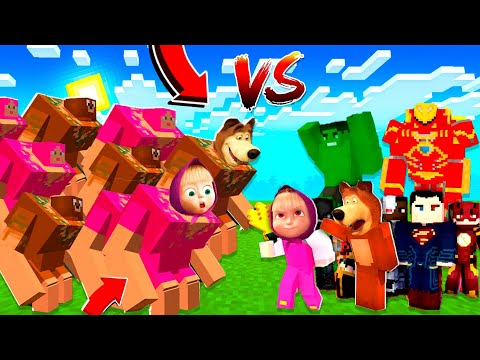 Видео: МАША МЕН АЮ ГИГАНТТАРЫ VS СУПЕРГЕРОЙЛАР маша мен аю қазақша майнкрафт казакша