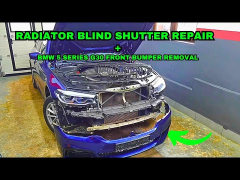 Видео: Ремонт жалюзи радиатора BMW 5 серии G30/Снятие переднего бампера. Пошаговое видеоруководство!