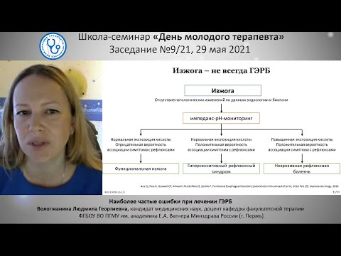 Видео: Вологжанина Л.Г. Наиболее частые ошибки при лечении ГЭРБ