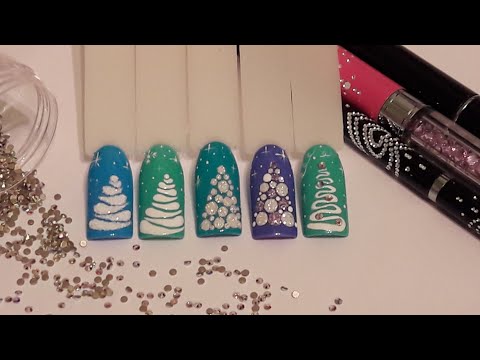 Видео: Новогодний дизайн! МК💅 Самые простые ёлочки😍! Nail art.