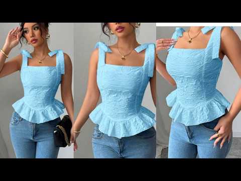 Видео: Как выкроить и сшить этот топ с квадратным вырезом в стиле Shein | Мастер-класс по созданию модно...