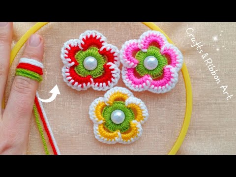 Видео: Невероятно Красивые 💖🌟 Простой Трюк с Пальцем для Создания Удивительных Цветов из Пряжи