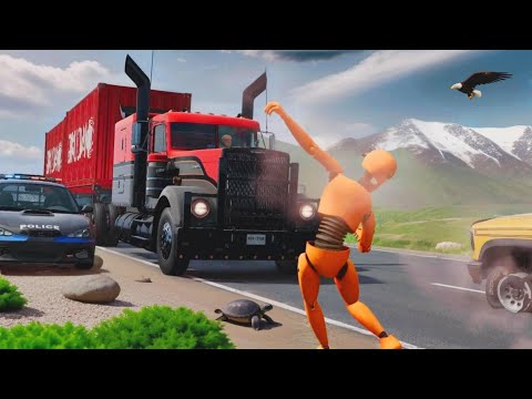 Видео: Сумасшедшие аварии грузовиков и автомобилей №1 - Beamng.drive