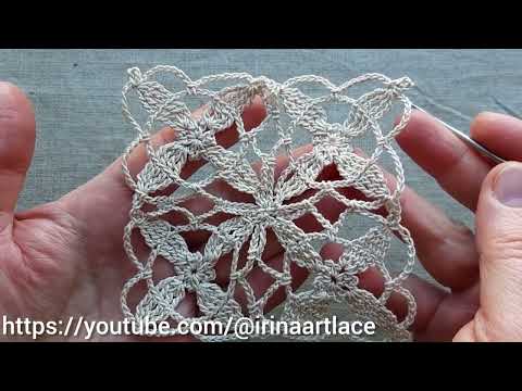 Видео: БЕЗОТРЫВНОЕ вязание маленьких квадратов крючком.