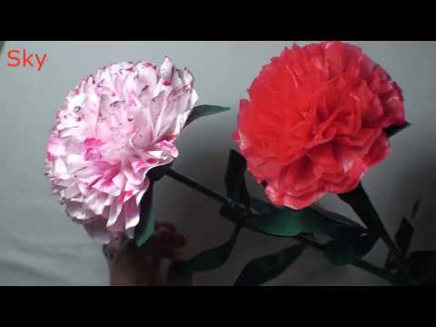 Видео: DIY/Beautiful Peony flowers from plastic bag/easy make/Пион цветы из  пакета / легко сделать /