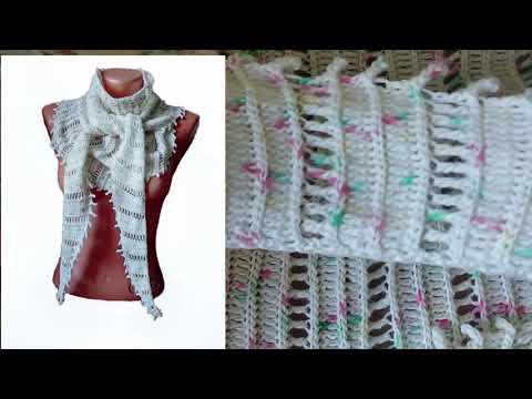 Видео: Легендарный боснийский бактус - хорош из любой пряжи! Как связать? #косынкакрючком #бактус_крючком