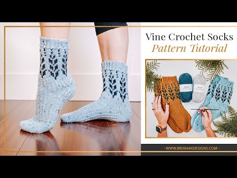 Видео: Урок по вязанию крючком носков с цветной лозой