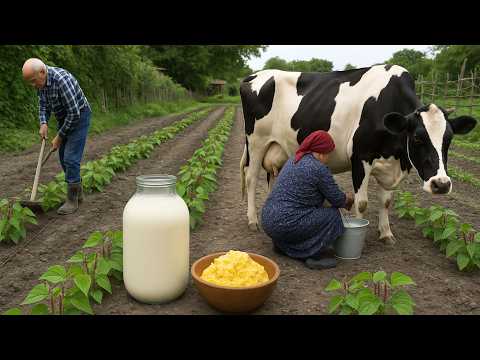 Видео: Традиционное азербайджанское масло и сыроделие в деревне | Бабушка доит корову натуральным способом