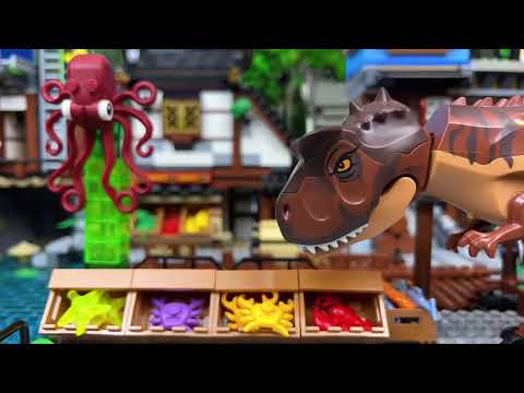 Видео: ЛЕГО Мир Юрского Периода. Динозавры Атакуют Ниндзяго Сити 2.  Анимация