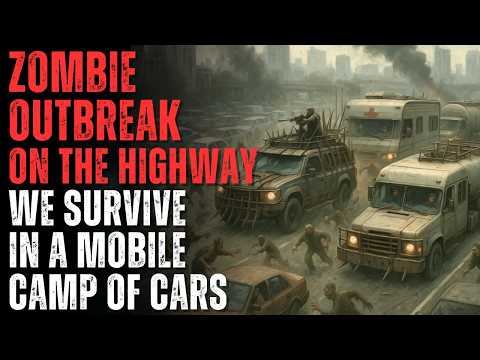Видео: ВСПЫШКА ЗОМБИ НА ШОССЕ: Мы выживаем в передвижном лагере из машин