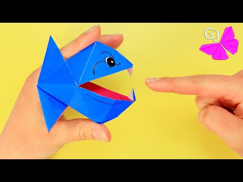 Видео: Рыба Пиранья из бумаги / Антистресс игрушка из бумаги / Moving paper fish / Origami piranha