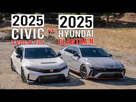 Видео: Оправдана ли премия в 10 тысяч долларов? Hyundai Elantra N (DCT) 2025 года против Honda Civic Typ...