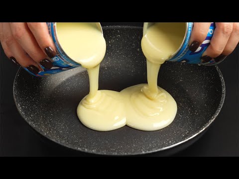 Видео: Вылейте сгущенное молоко в горячую кастрюлю. Результат вас удивит! Десерт за 5 минут.