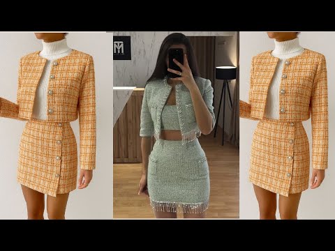 Видео: Как раскроить и сшить укороченный пиджак с длинным рукавом. Укороченный твидовый пиджак. #howto #...